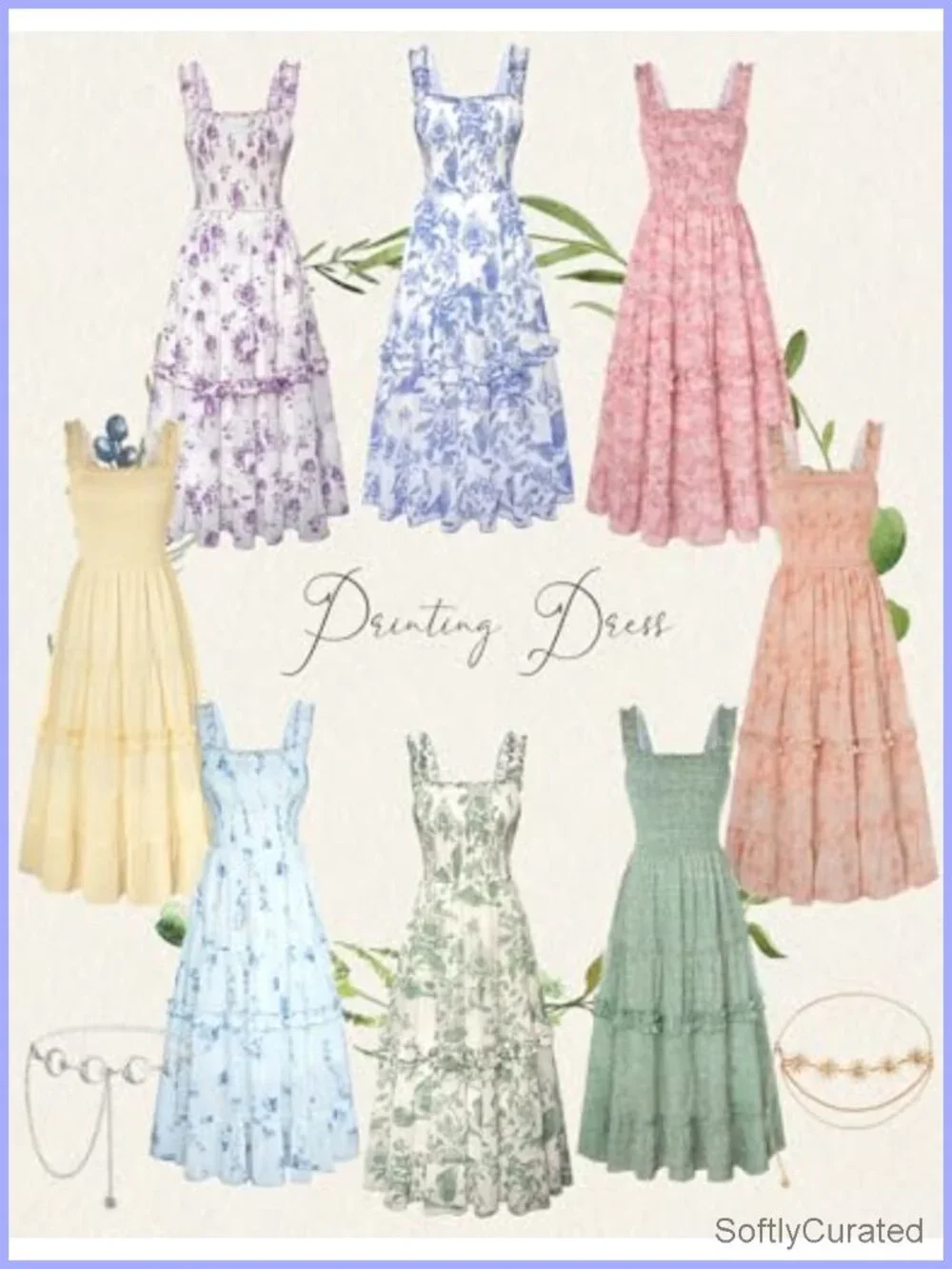 Floral Smocked Square Neck Tiered Maxi Sundress with Pockets